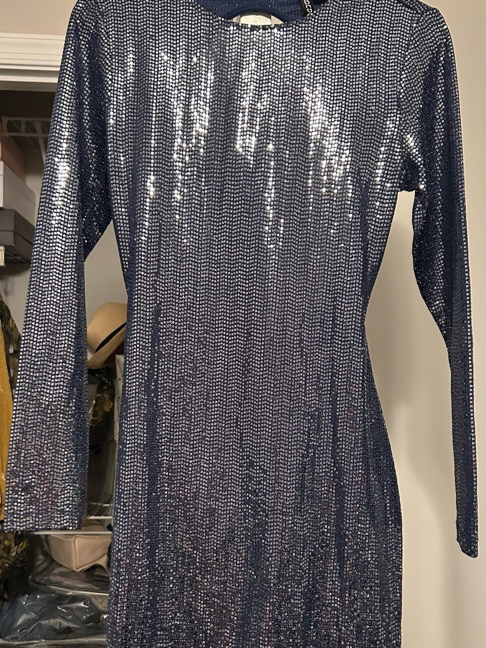 H&M Black Sparkle Open-Back Long-Sleeve Mini - Picture 5 of 7